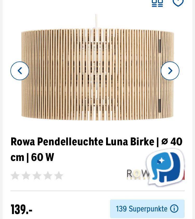 Kronleuchter & Deckenlampen: ROWA Pendelleuchte Luna Birke Holz Lampe – Gebraucht aus Wallisellen von snoway 3