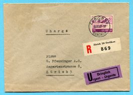 R - Brief von Zürich Oerlikon nach Zürich 1949 - Dringlich