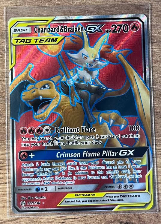 Charizard & Braixen GX TAG TEAM FULL ART 212/236 Kaufen auf Ricardo