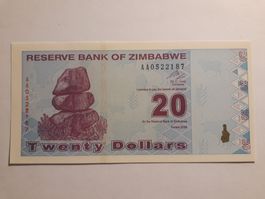 ZIMBABWE - 20 Dollars 2009 UNC (AA0522187)