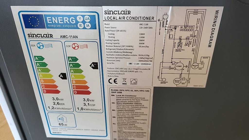Condizionatori: Mobiles Klimagerät Sinclair – Usato da Niederhelfenschwil venduto da Guebi78 2
