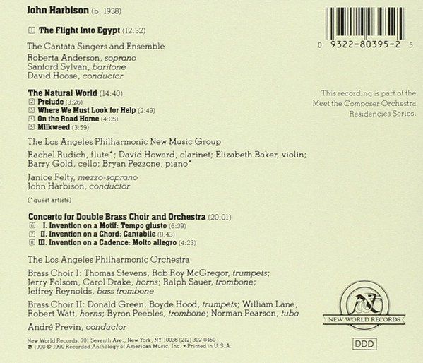 CD: André Previn John Harbison THE FLIGHT INTO EGYPT  Klassik CD – Usato da Kandergrund venduto da Sososo 1