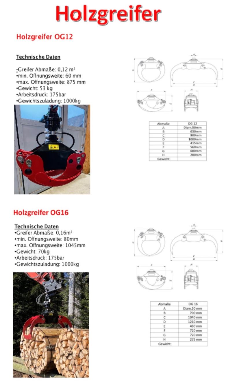 Pinces: Holzgreifer 1m/ 3t Rotator – Neuf avec emballage d'origine à Steinhuserberg par FK93 5