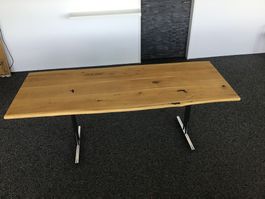 Tischplatte Eiche Massiv geölt Baumkante 80cm x 200cm
