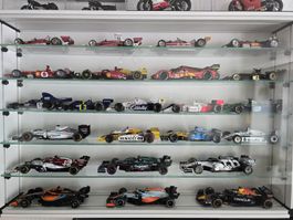 F1 und Sportwagenmodelle im Massstab 1/24 inkl. Vitrine