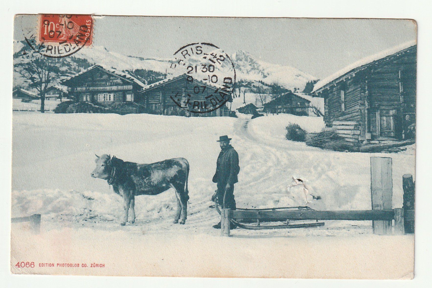 Ansichtskarten: Ried-Brig im Wallis: Schweizer Postkarte aus 1907 – Gebraucht aus St. Gallen von Ricardo_Deals