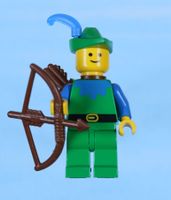 LEGO Minifigur Forestman - Blue, Green Hat, Blue Feather, Qu