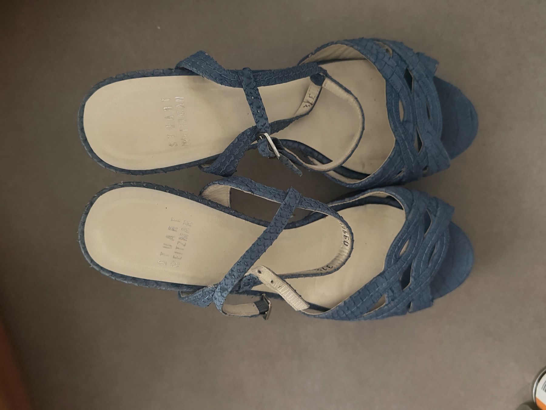 Stuart Weitzman Scarpe da donna: Sandali Stuart Weitzman blu tacco plateau 37 – Usato da Gentilino venduto da shoes_jvs6