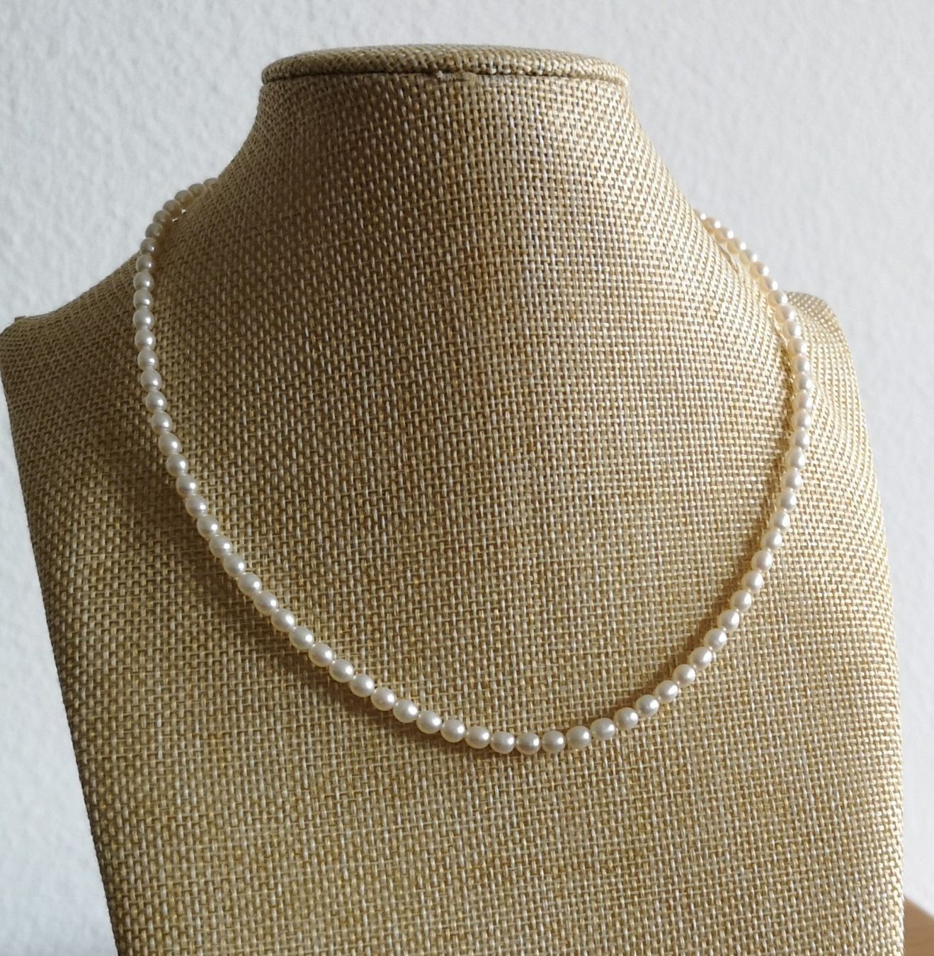 Catenine: Süsswasserperle Kette, 3x4mm, weiss – Nuovo e nell'imballaggio originale da Rümlang venduto da 21f 3