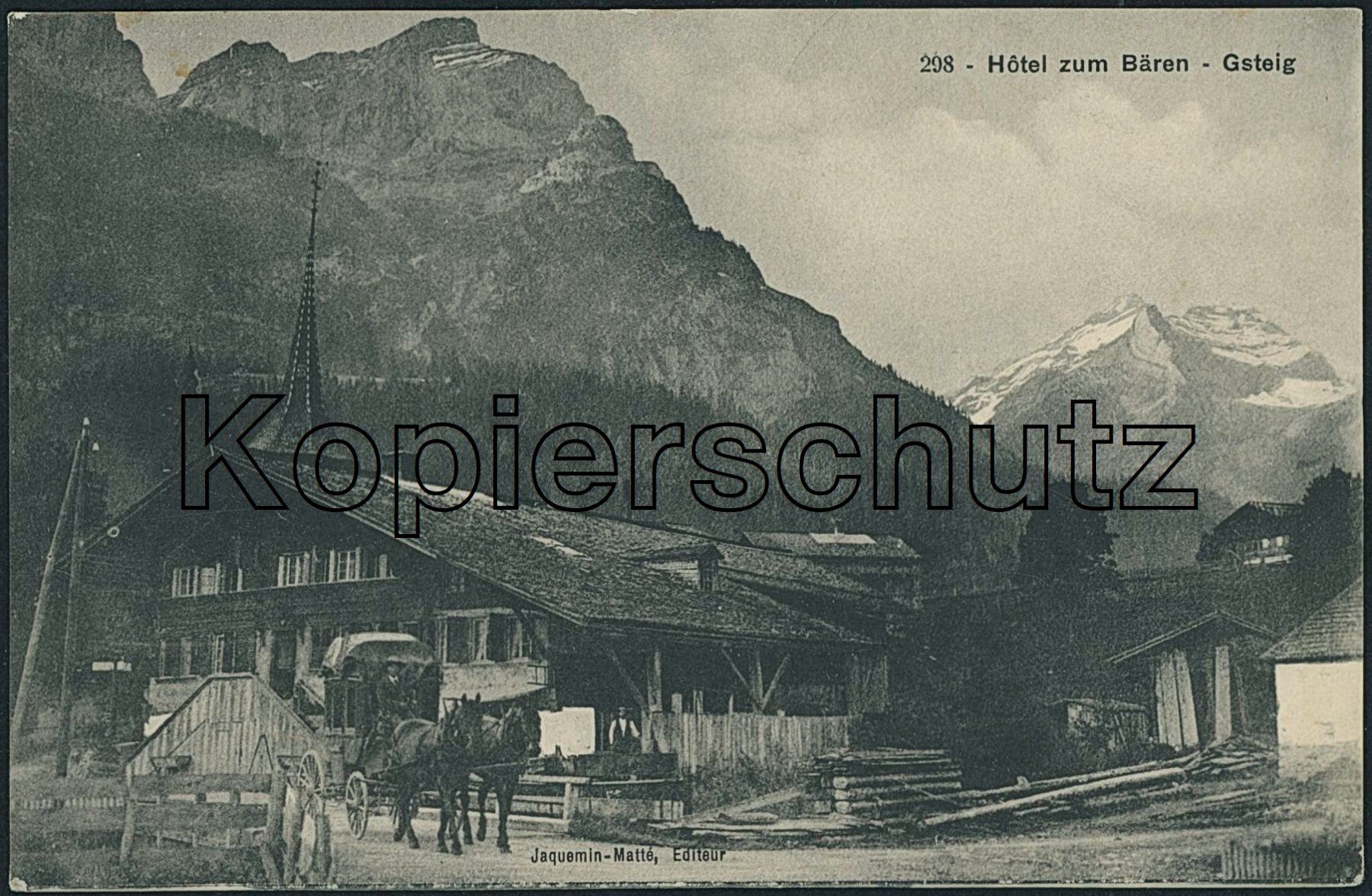 Cartoline postali: BE Gsteig bei Gstaad - Postkutsche – Usato da Schindellegi venduto da leecollect
