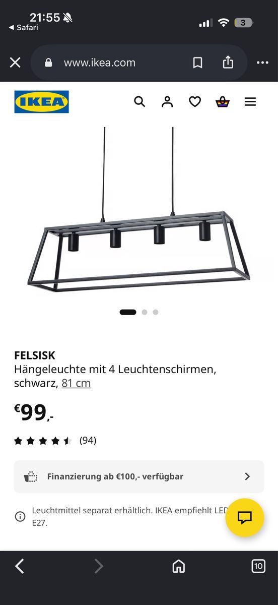 Ikea Lustres & lampes de plafonds: Hängelampe IKEA  – Neuf (Voir description) à Zürich par pascalmattmann 2