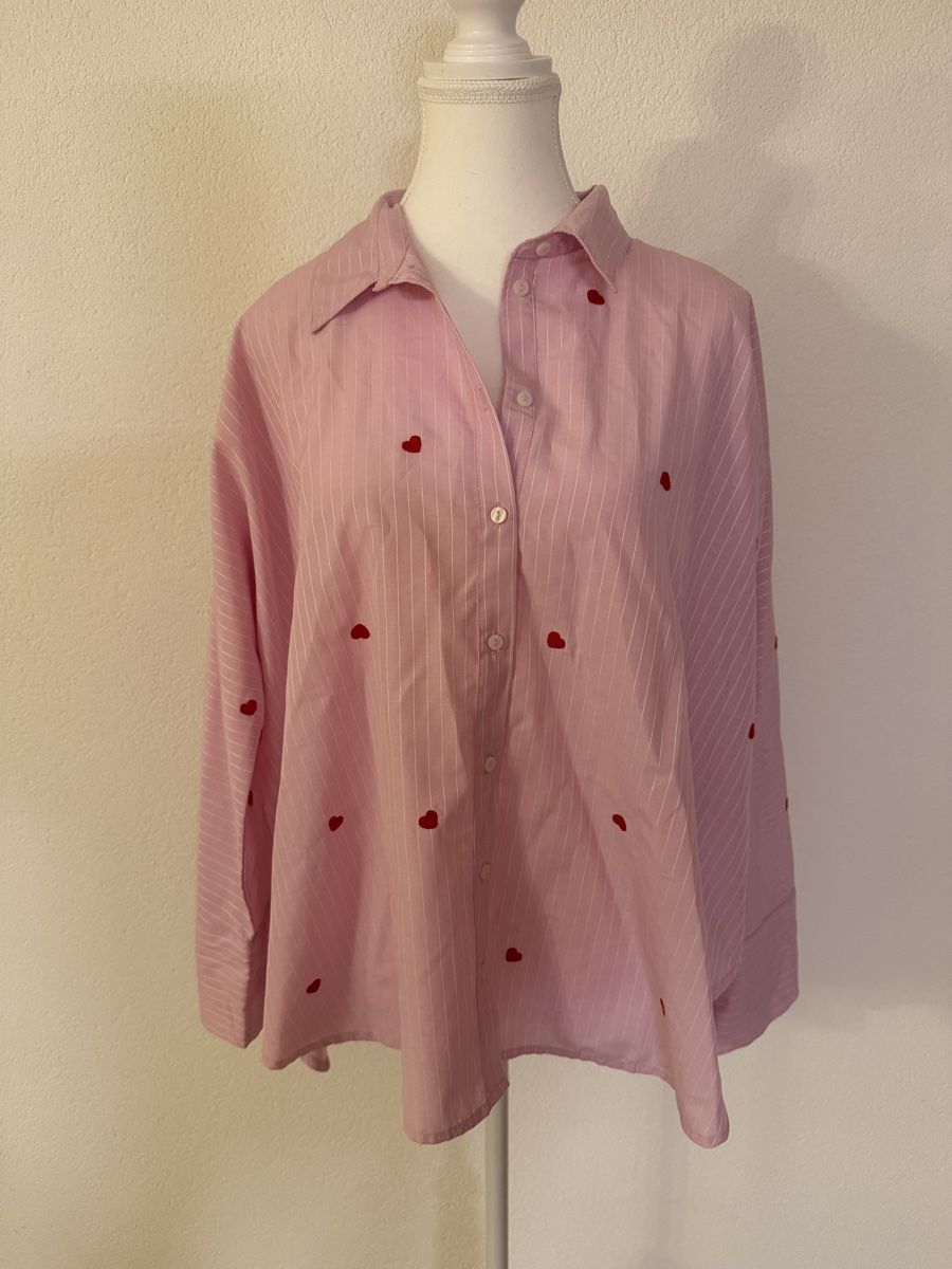 Camicette: Rosa Bluse mit Herzchen – Grösse L  – Nuovo (secondo la descrizione) da Effretikon venduto da MaisonNade