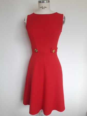 Stilvolles rotes Sommerkleid Gr. 36 - Frühling Jackie O. TOP
