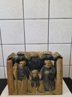 Holzschnitzerei Heilige Familie mit Engelköpfen alt, antik