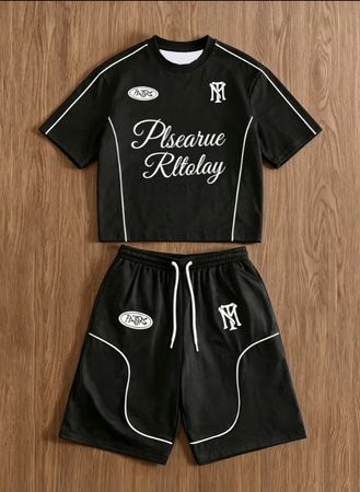 Ensemble short et t-shirt d'été noir 