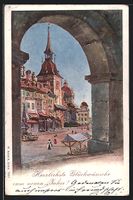 Künstler-AK Bern, Käfigturm, 1901