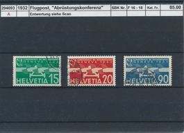 1932 Flugpost, "Abrüstungskonferenz", gestempelt