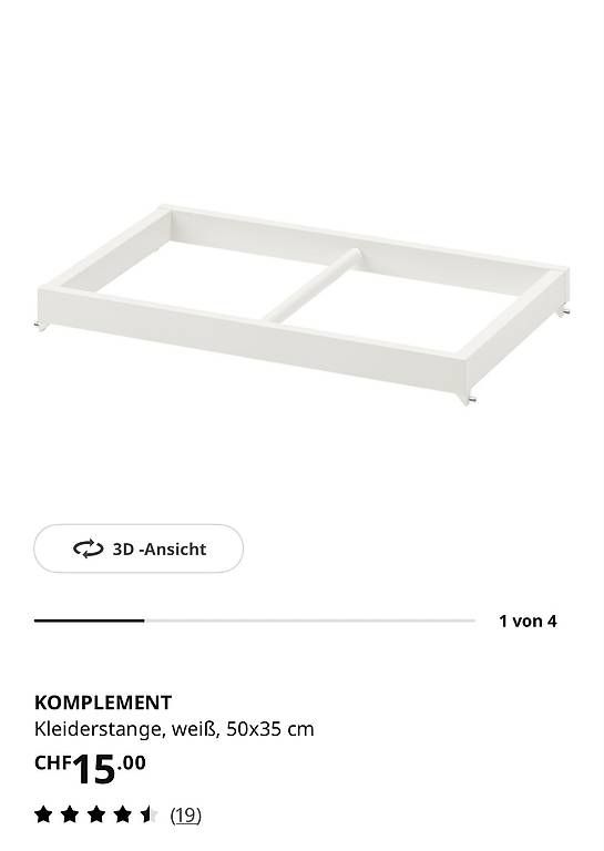 Sonstige Dekorationen & Accessoires: KOMPLEMENT Kleiderstange, weiss, 50x35 cm – Gebraucht aus Muri AG von muffin013 2
