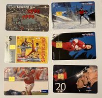 6 Swisscom Taxcards Sammlung Olympia Sport Fussball