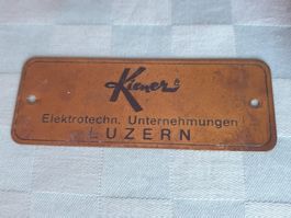 Blech Schild Kiener AG Elektrotechn. Unternehmungen LUZERN