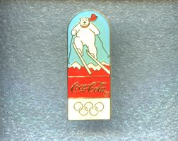 Coca Cola  Eisbär  Skifahrer 