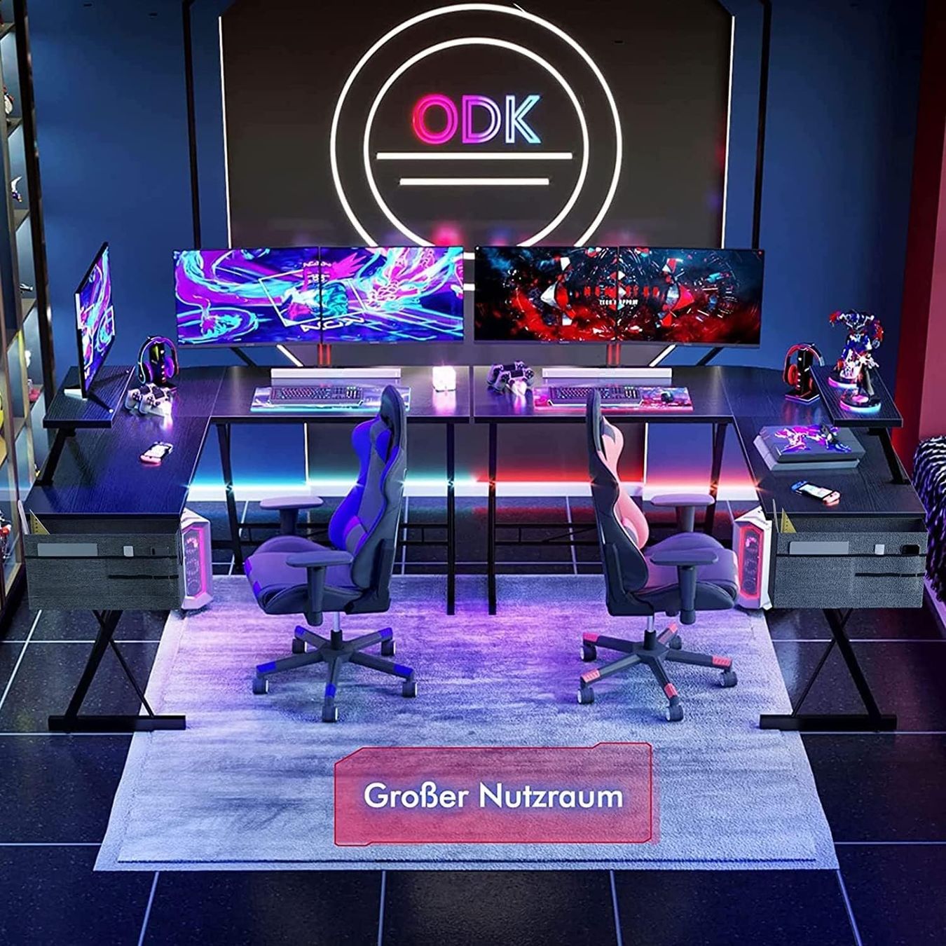 Tische: Gaming Tisch Computertisch Schreibtisch mit runder Ecke – Neu (gemäss Beschreibung) aus Herisau von Zevora 1