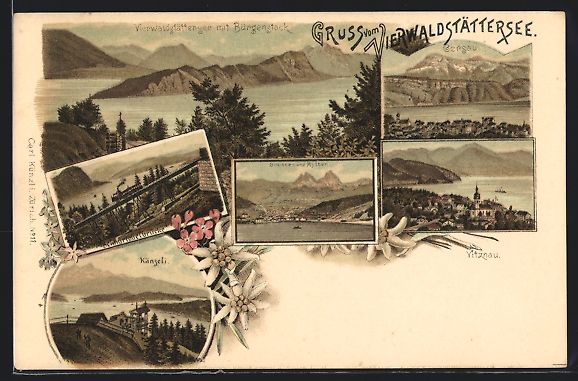 Cartes postales: Litho Gersau /Vierwaldstättersee, Känz – D'occasion à Berlin par bartko-reher