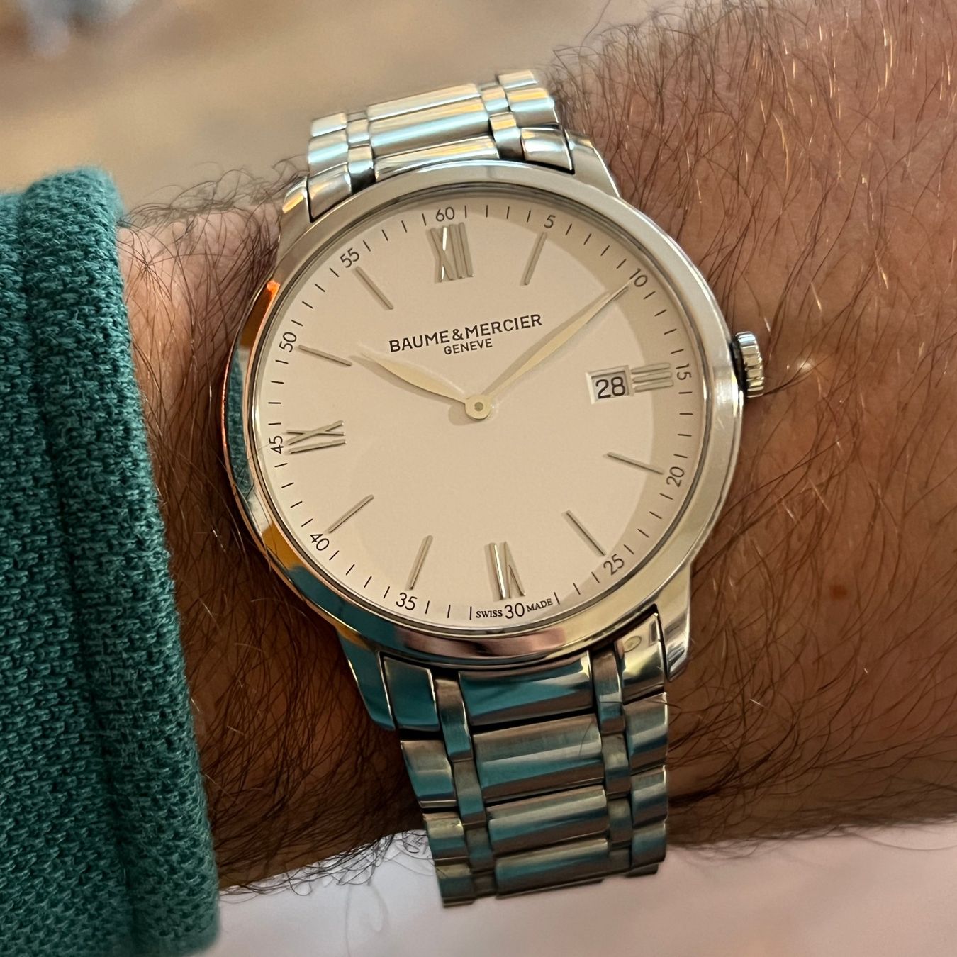 Baume & Mercier Uhren: Baume & Mercier Classima White Dial Quartz Date 65809 – Gebraucht aus Carouge GE von Watchaser 3