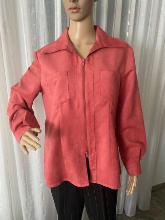 Perfekter Auftritt - Kunst-Wildleder-Jacke, Koralle, M