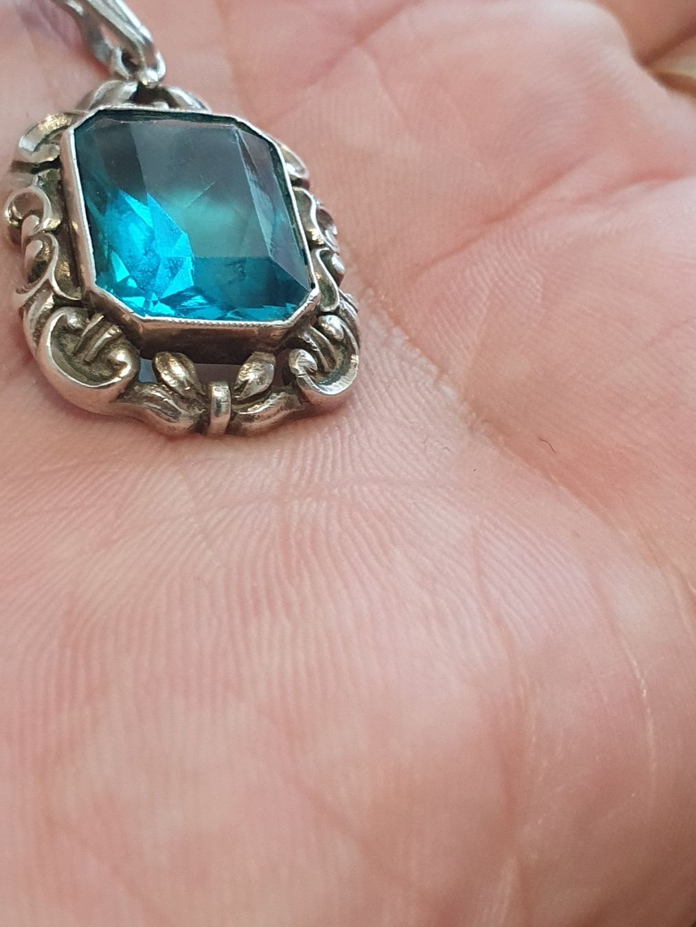 Anhänger: Lieblicher Jugendstil Silber-Anhänger mit Gablonz-Stein – Gebraucht aus Wohlen AG von palmsprings 4