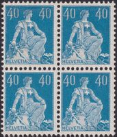 Helvetia mit Schwert: Nr.156, 4er-Bl.! ** postfrisch, 150.-+
