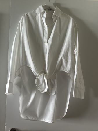 Loewe oversized Bluse Gr. 34 XS/S weiss Popelin wie neu! 