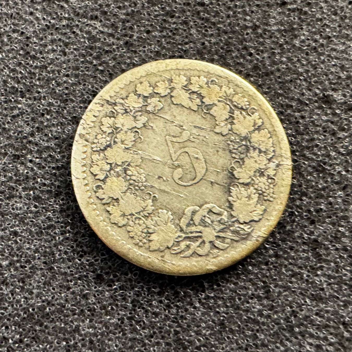 Tutti le monete: 5 Rappen Schweiz Wappen 1850 – Usato da Reitnau venduto da tb-muenzen 1