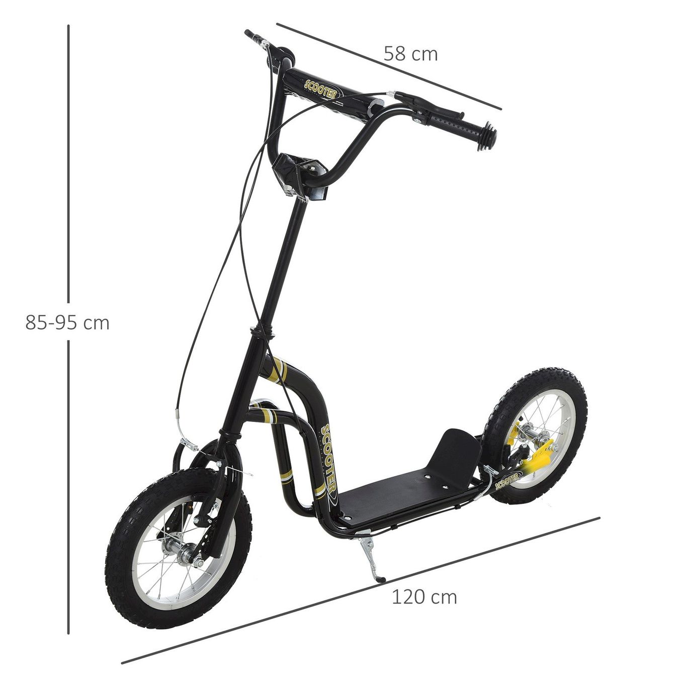 Fahrzeuge für Kinder: HOMCOM Kinderroller Schwarz – Neu und originalverpackt aus Bottighofen von zaap 4