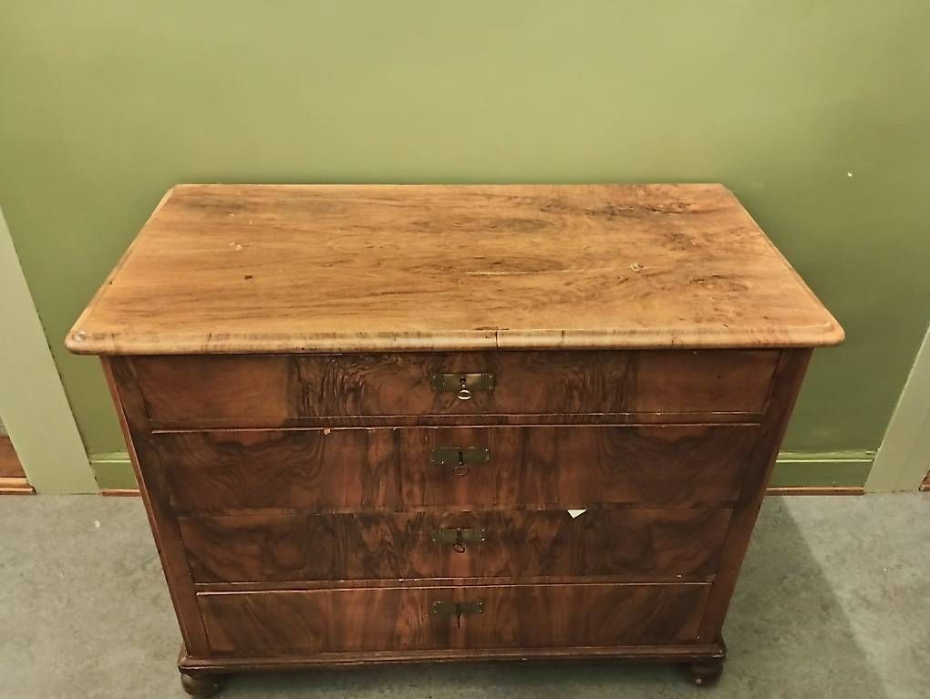 Cassettiere: Wunderschöne originale Biedermeier-Kommode Nussbaum ca. 1850 – Usato da Schlieren venduto da jan_9mgs 1