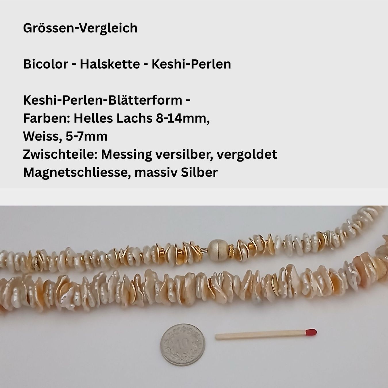 Catenine: Perlenkette Collier Halskette Keshi bicolor Unikat – Nuovo e nell'imballaggio originale da Lütisburg venduto da Emarra 2
