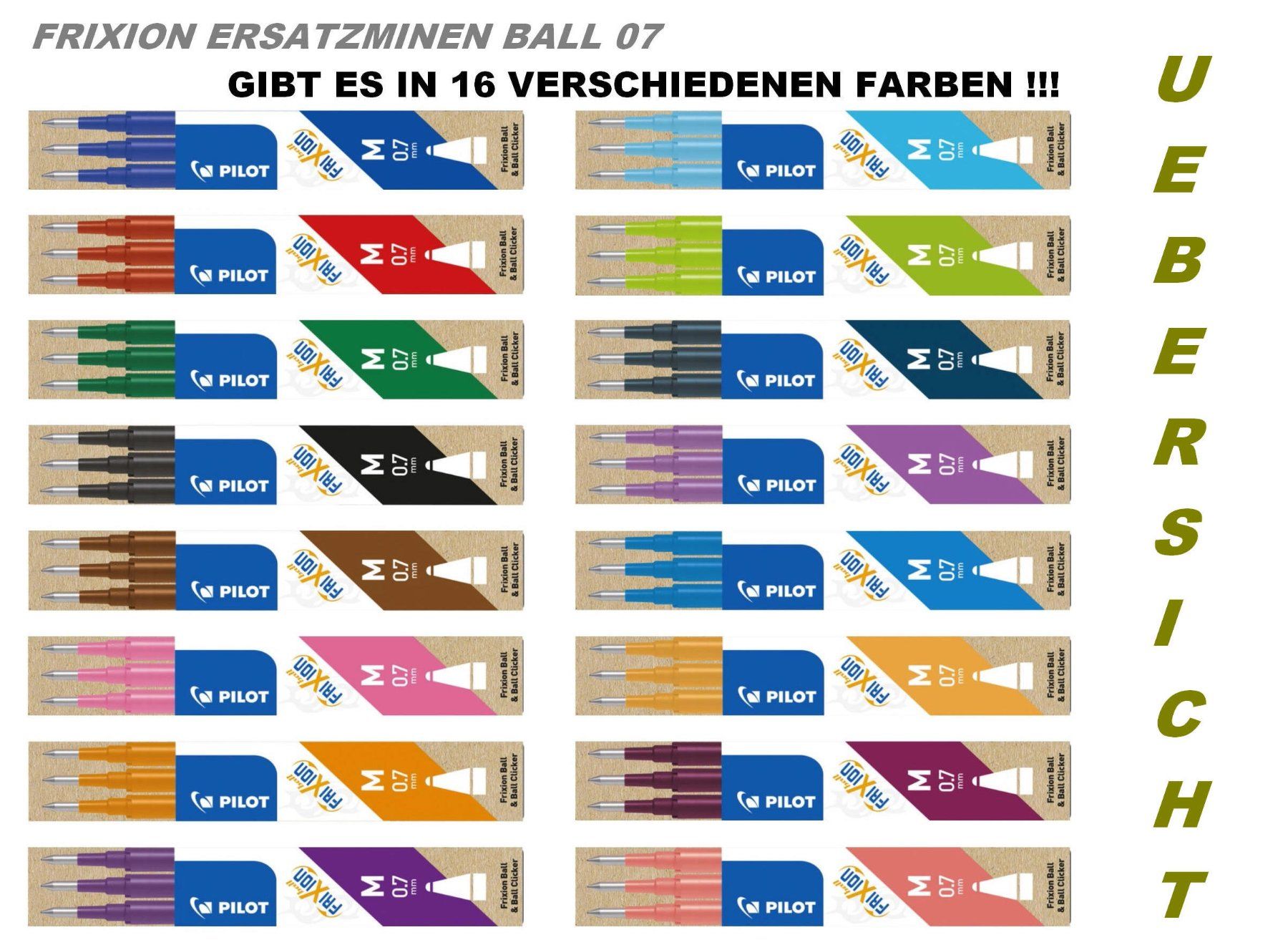Pilot Stifte & Marker: Pilot ERSATZMINE Refill ** Frixion Ball 07 ** HELLBLAU – Neu (gemäss Beschreibung) aus Strengelbach von Mozi1 2