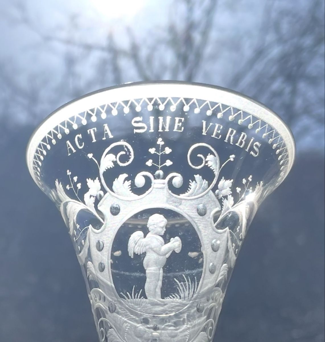 Gläser: Antikes Likörglas mit Engel – Gebraucht aus Baden von mir_t88x 1