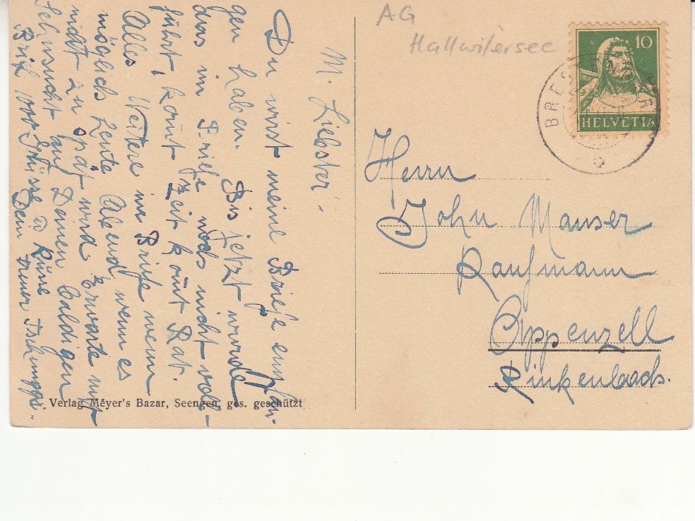 Ansichtskarten: Brestenberg 1926 – Gebraucht aus Bürglen TG von StampGraf 1