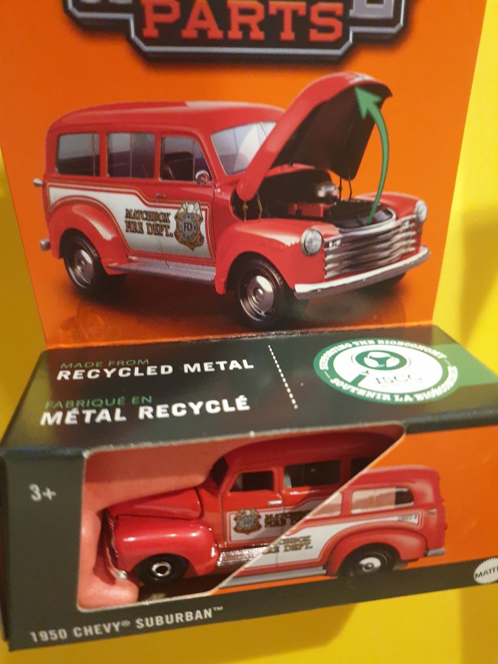 Matchbox Modellini d'auto: Matchbox 1950 CHEVY SUBURBAN – Nuovo e nell'imballaggio originale da Oftringen venduto da Rotor 2
