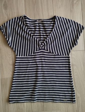 T-shirt Mat de Misaine rayé bleu blanc taille 38