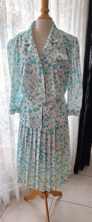 Ensemble vintage jupe et chemisier, taille 42