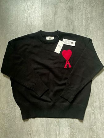 Pullover AMI Paris schwarz mit rotem Herz Logo Grösse M neu