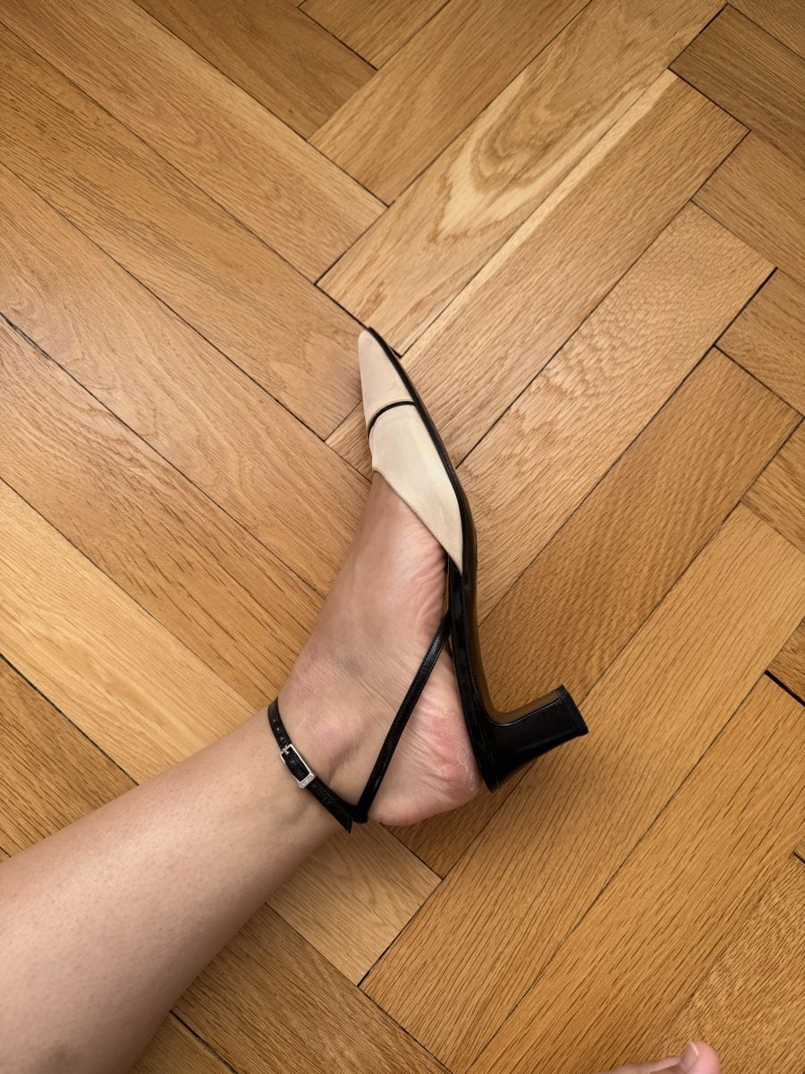 Chanel Scarpe da donna: Slingback Chanel beige schwarz – Usato da Solothurn venduto da Hage_ 1