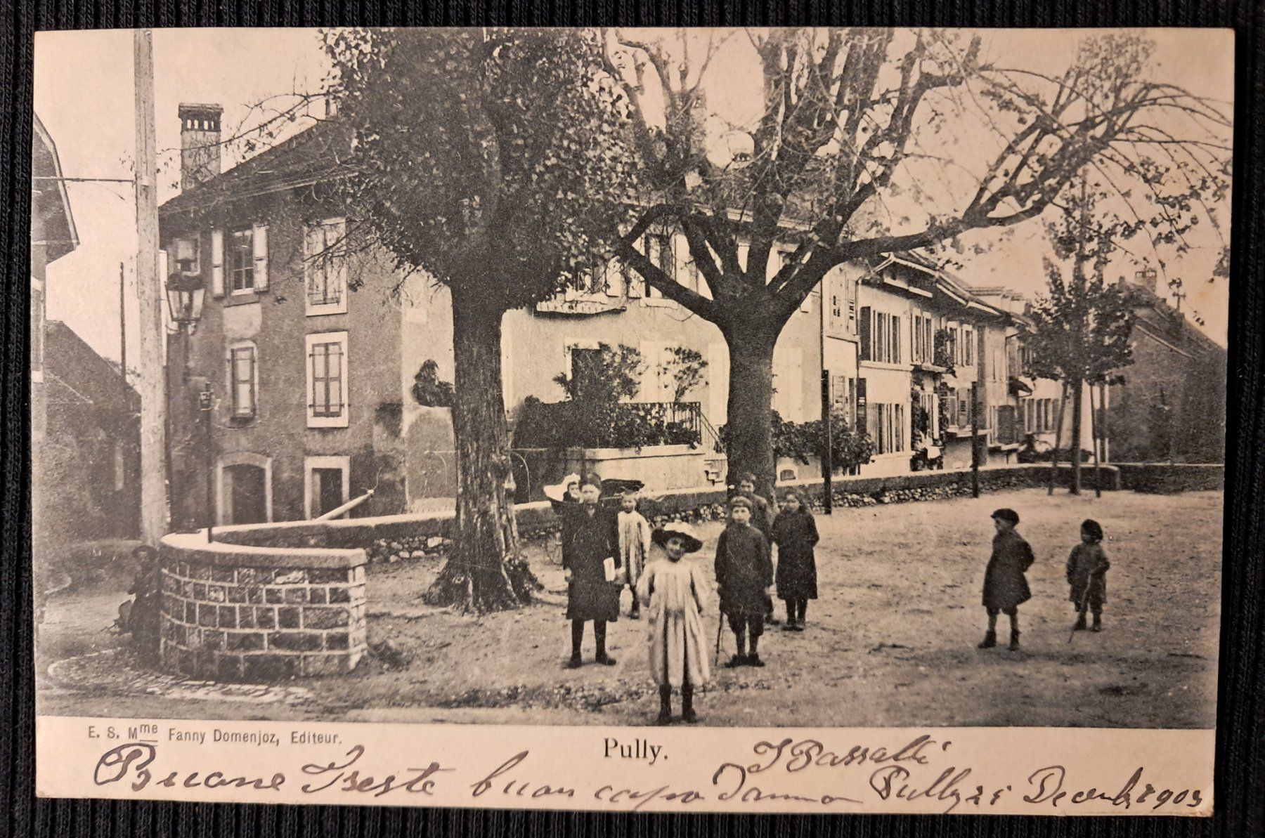 Cartoline postali: PULLY 1903 - TRES ANIMEE – Usato da Ponto Valentino venduto da giorgia06
