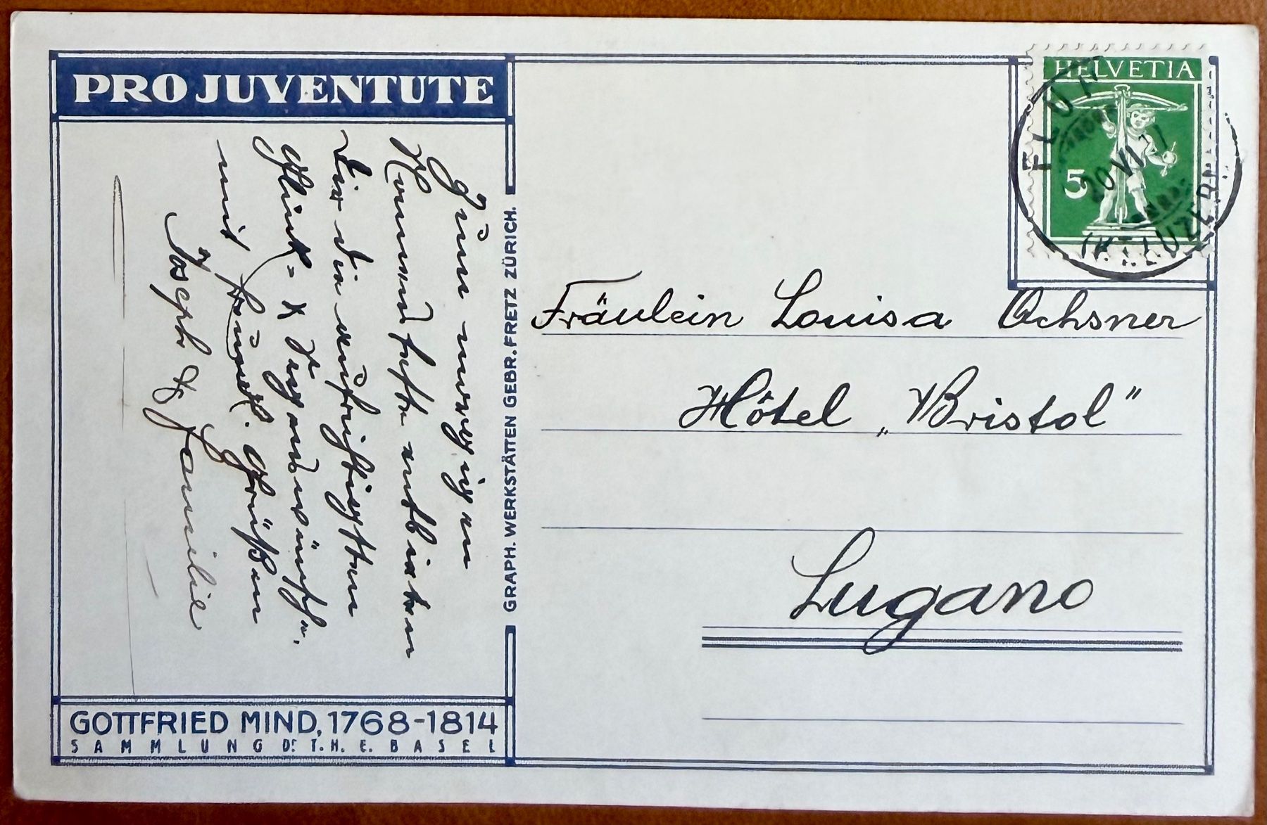 Cartoline postali: Pro Juventute - AK Gottfried Mind - Kinderreigen  -  1917 – Usato da Lutry venduto da Ediego 1