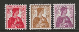 1909 : Serie Helvetia Brustbild Nr. 120 - 122 - postfrisch *