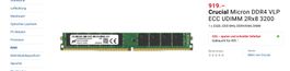 Crucial 32GB DDR4 3200 VLP ECC UDIMM | Garantie 31.03.2035