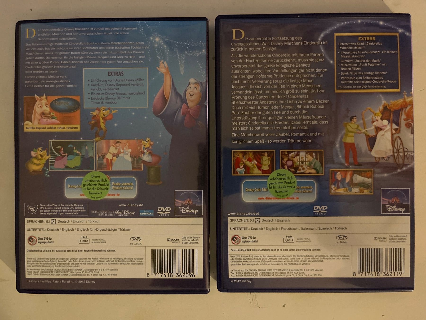 Tutti i DVDs: Disney DVD : Cinderella 1-3 – Nuovo (secondo la descrizione) da Sierre venduto da black.box 2