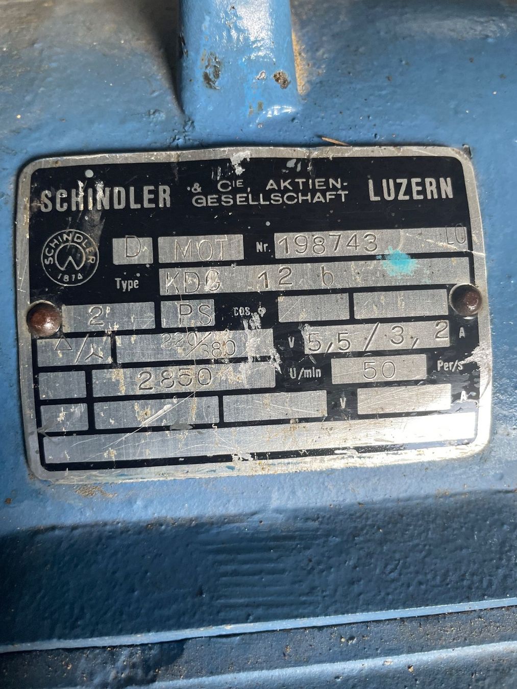 Motori: Schindler Elektromotor, Luzern, – Usato da Wangen an der Aare venduto da Cesw 3